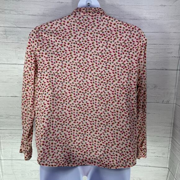 Eden and Olivia 1x plus pink floral Button up women blouse coquette cottage - Picture 2 of 7